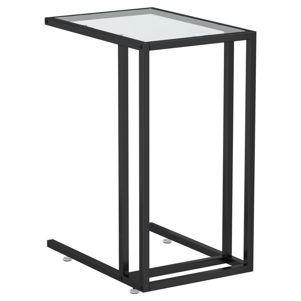 Image of vidaXL Computer Side Table Transparent 50x35x65 cm Tempered Glass