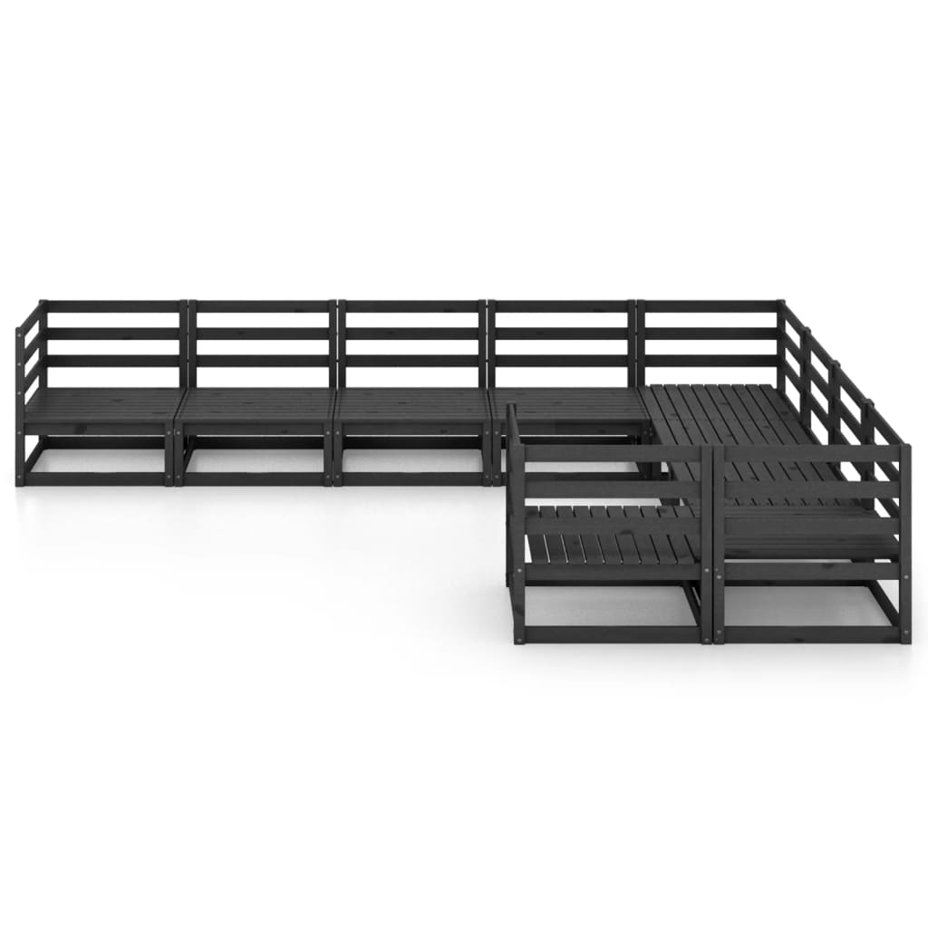 Set mobilier de grădină, 9 piese, lemn masiv de pin