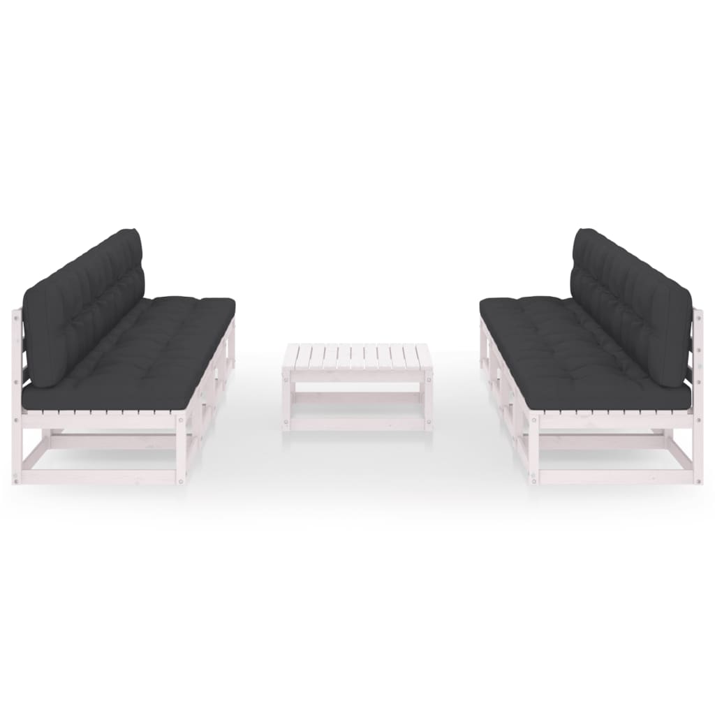 Set mobilier de grădină cu perne, 9 piese, lemn masiv de pin