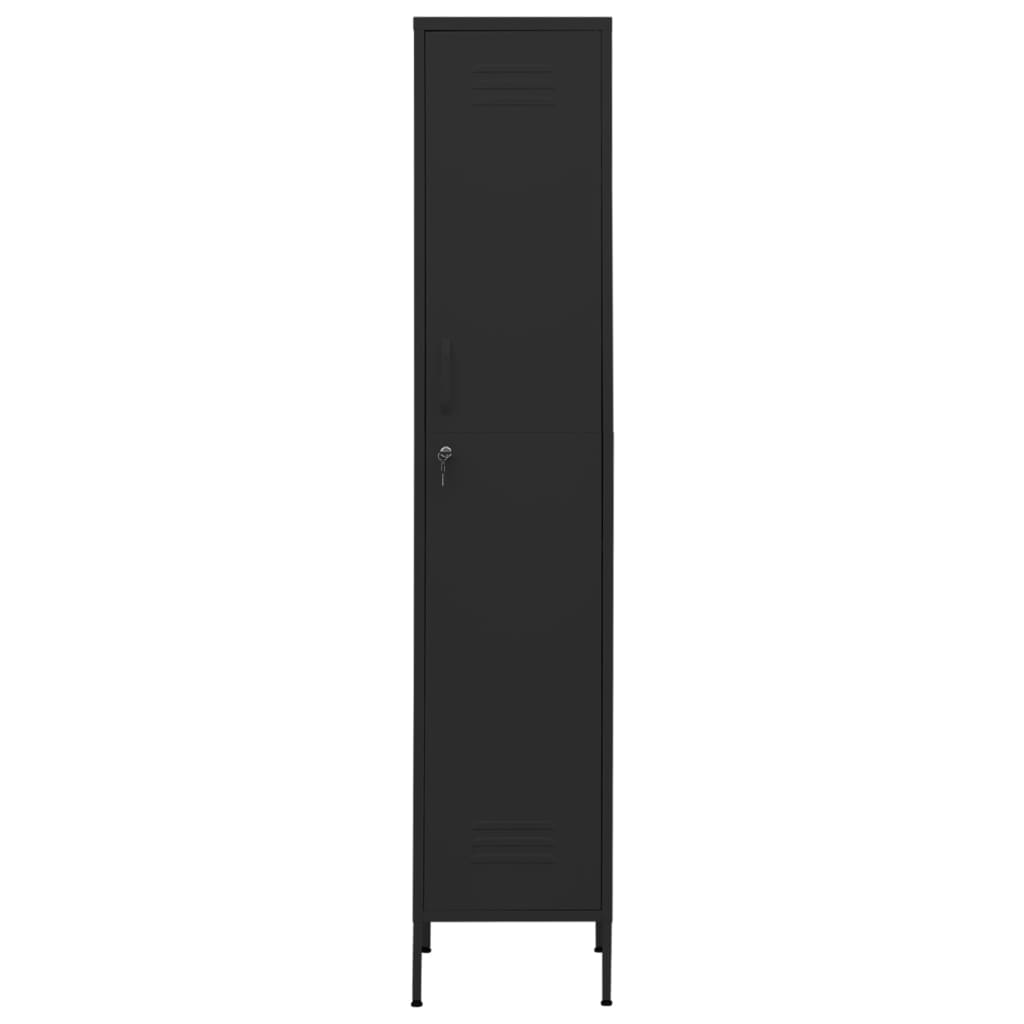  Uzamykacia skriňa čierna 35x46x180 cm oceľová