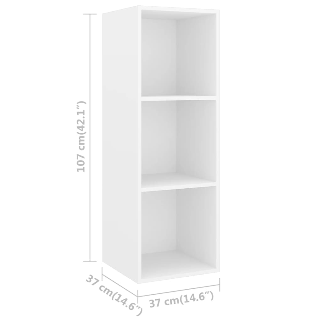 Gossi Set de dulapuri TV, 3 piese, alb, lemn prelucrat