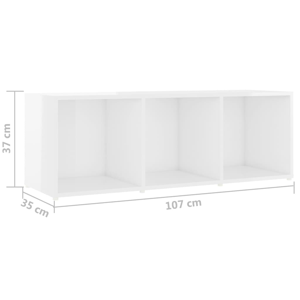 Gossi Set de dulapuri TV, 3 piese, alb extralucios, lemn prelucrat