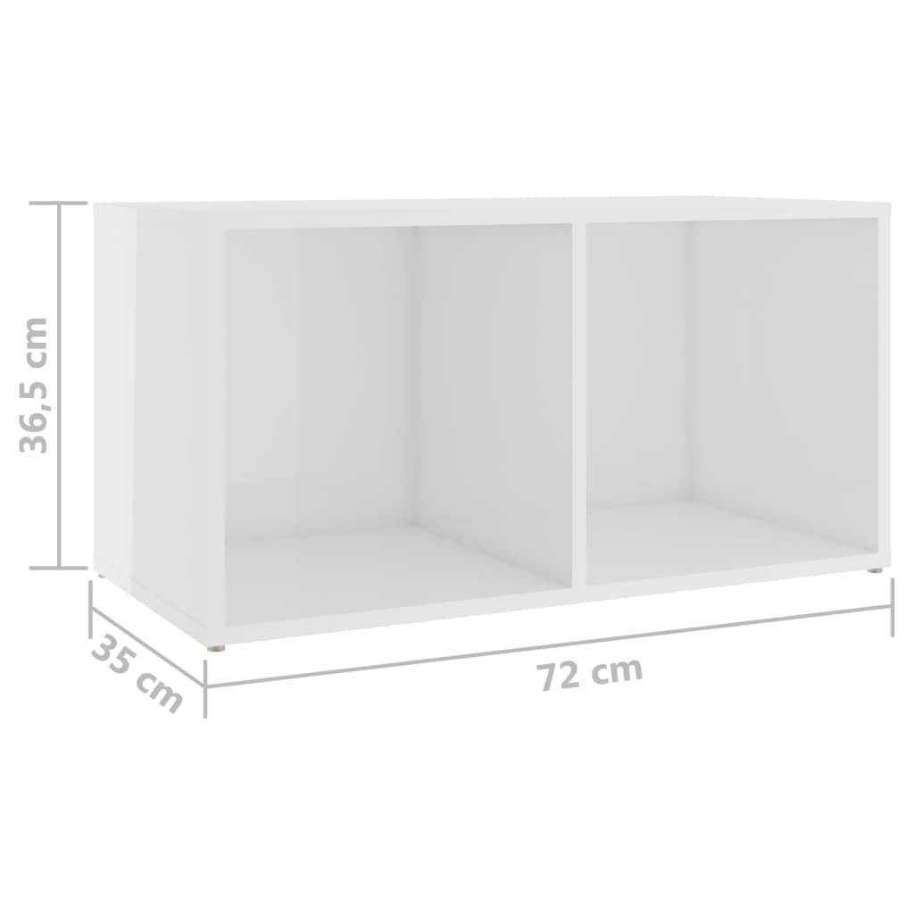 Gossi Set de dulapuri TV, 3 piese, alb extralucios, lemn prelucrat