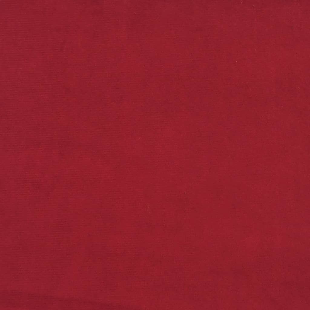 Kétszemélyes bordó bársony kanapéágy két párnával 