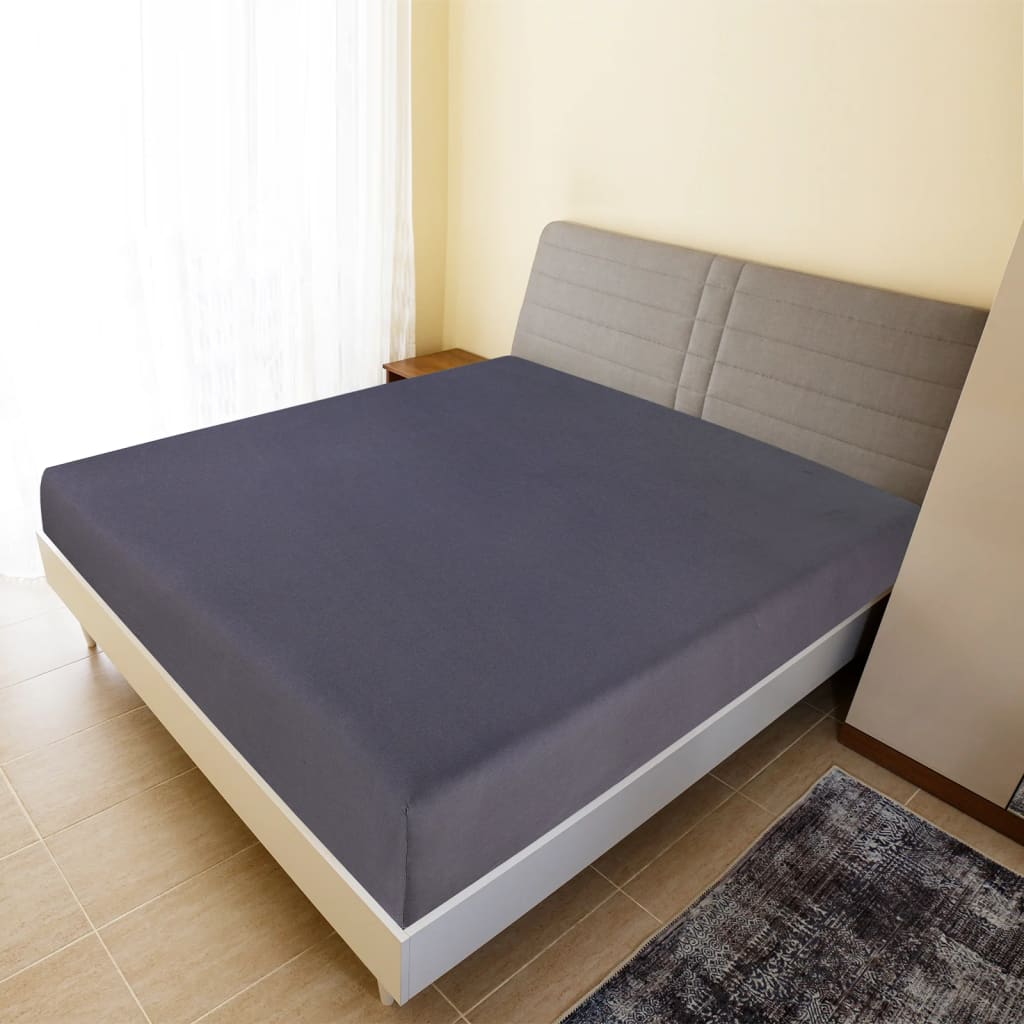 vidaXL Jersey Fitted Sheet Anthracite 90×200 cm Cotton
