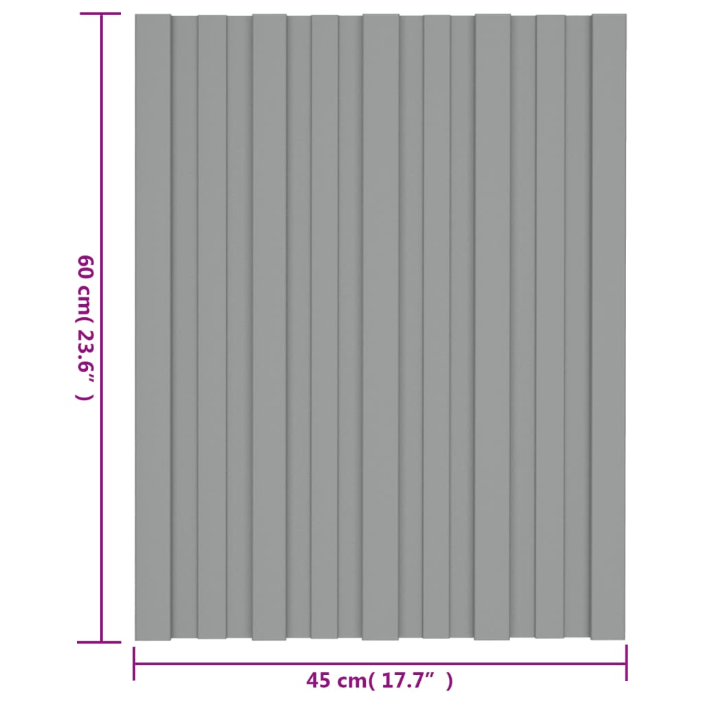  Strešné panely 36 ks pozinkovaná oceľ sivé 60x45 cm