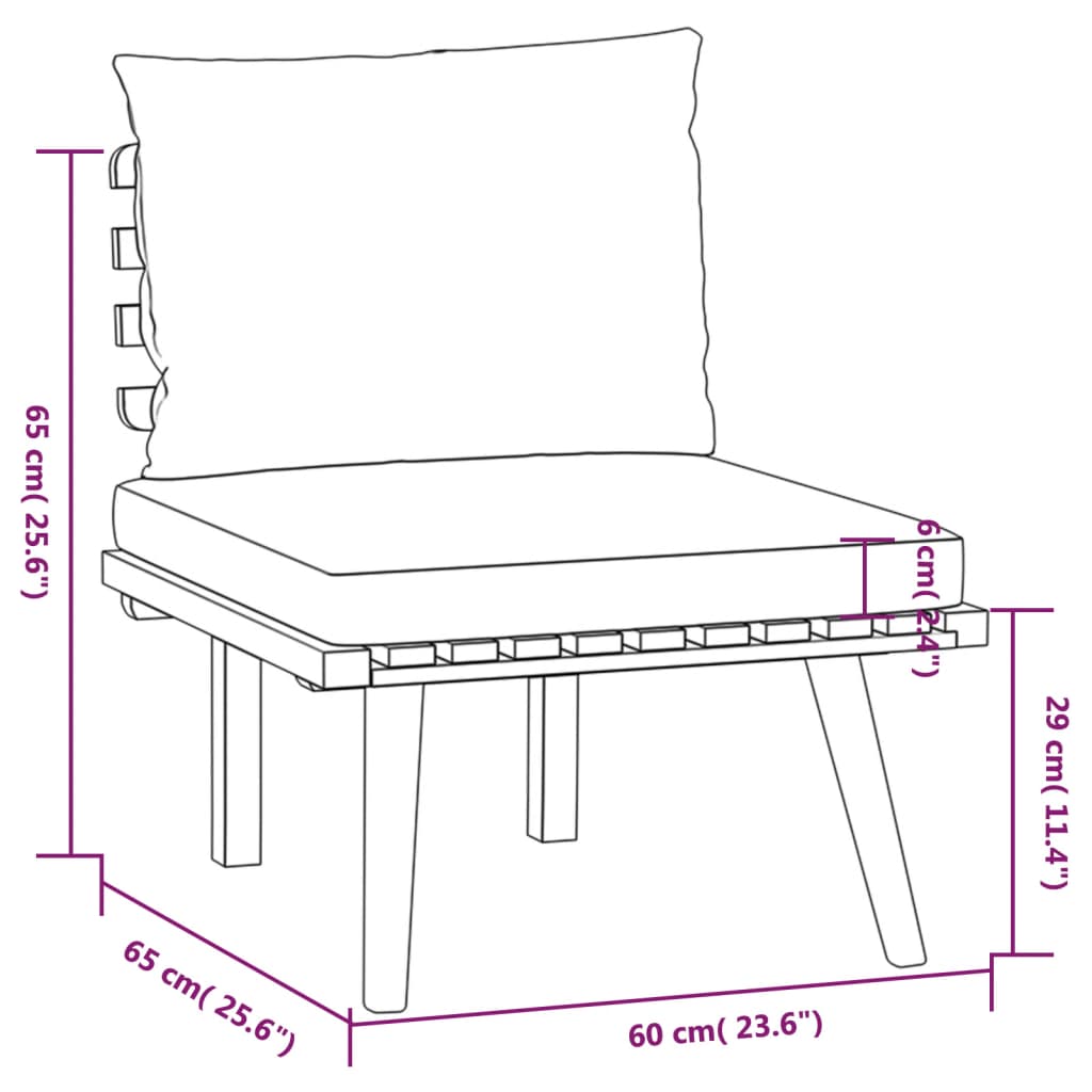 Set mobilier de grădină cu perne, 8 piese, lemn masiv de acacia