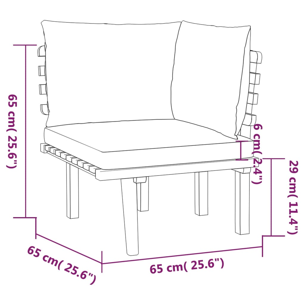 Set mobilier de grădină cu perne, 8 piese, lemn masiv de acacia