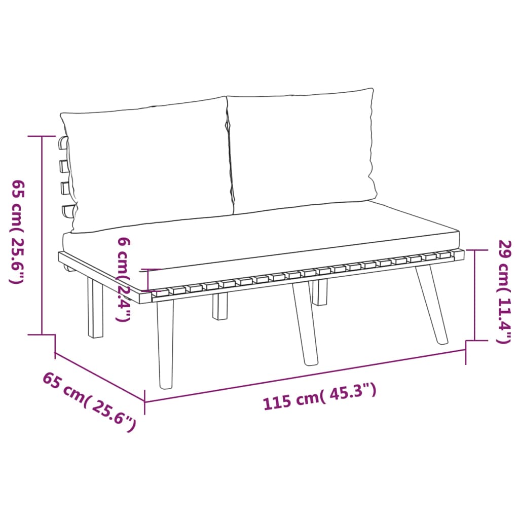 Set mobilier de grădină cu perne, 8 piese, lemn masiv de acacia