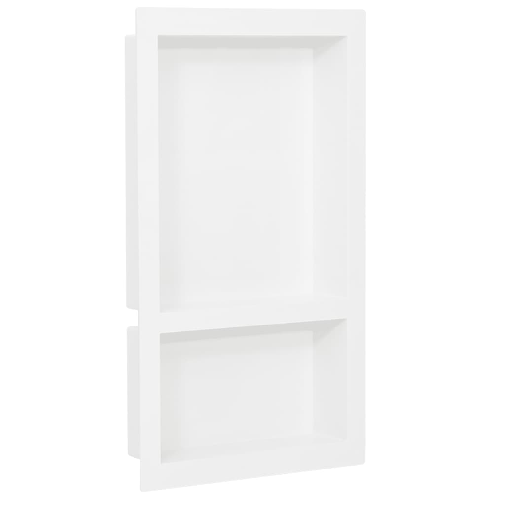 Image of vidaXL Shower Niche with 2 Compartments High Gloss White 41x69x9 cm