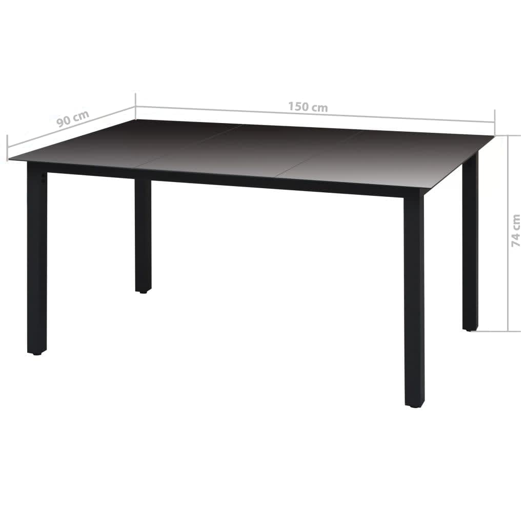 Set mobilier de grădină cu perne, 7 piese, negru, poliratan