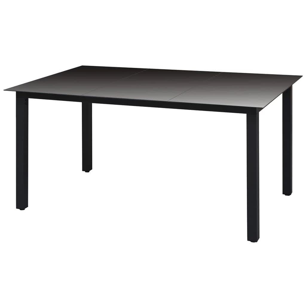 Set mobilier de grădină cu perne, 7 piese, negru, poliratan