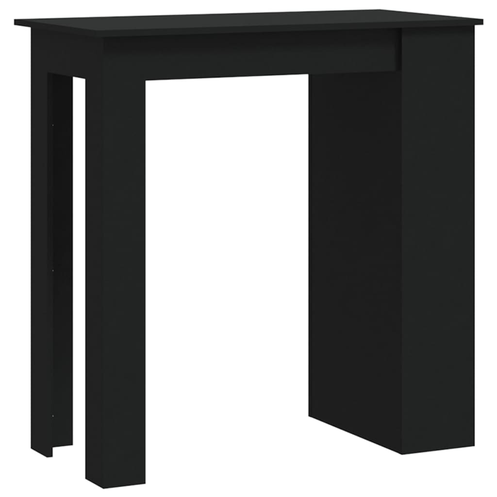 Image of vidaXL Bar Table with Storage Rack Black 102x50x103.5 cm Engineered Wood
