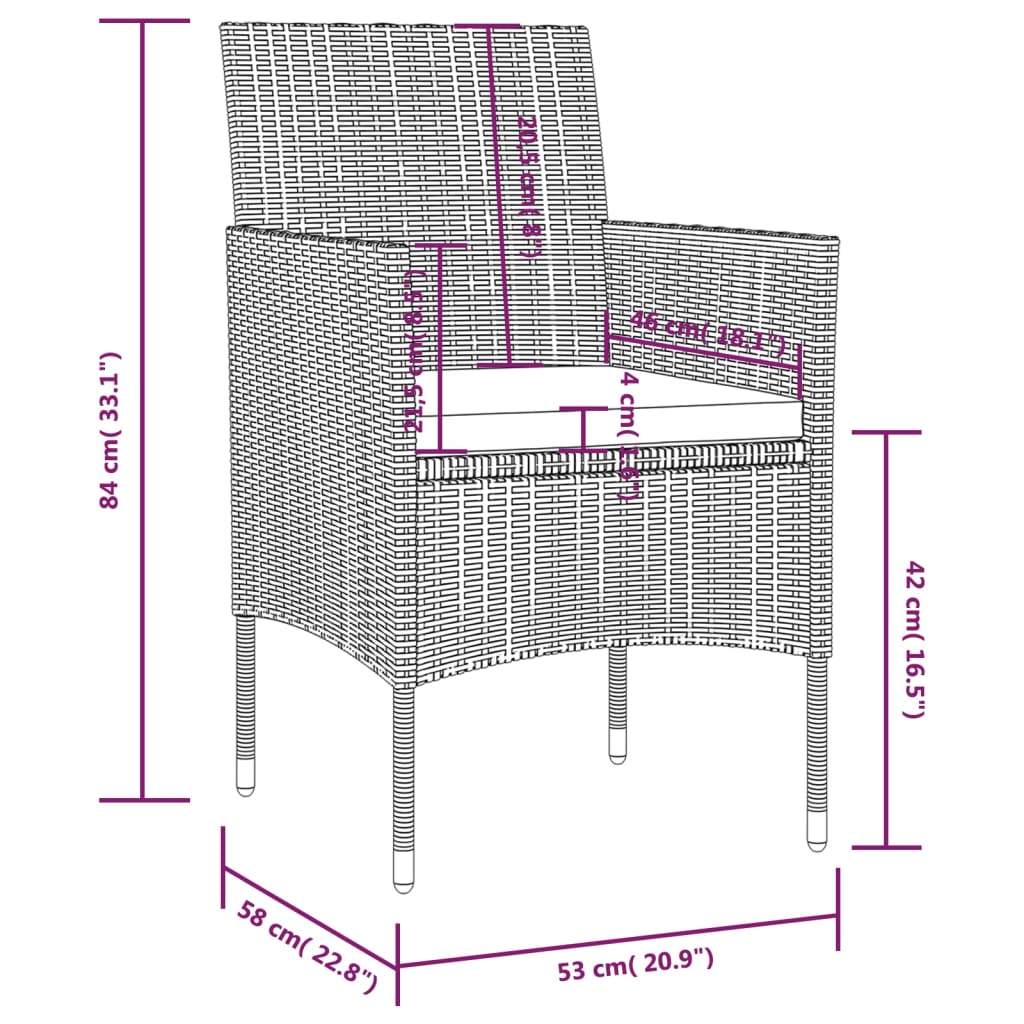 Set mobilier de grădină cu perne, 16 piese, maro, poliratan