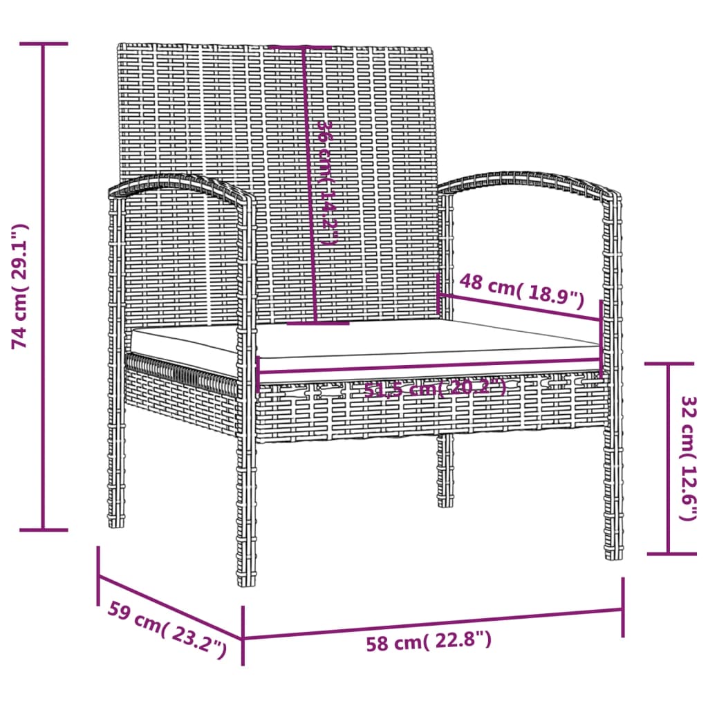 Set mobilier de grădină cu perne, 8 piese, maro, poliratan