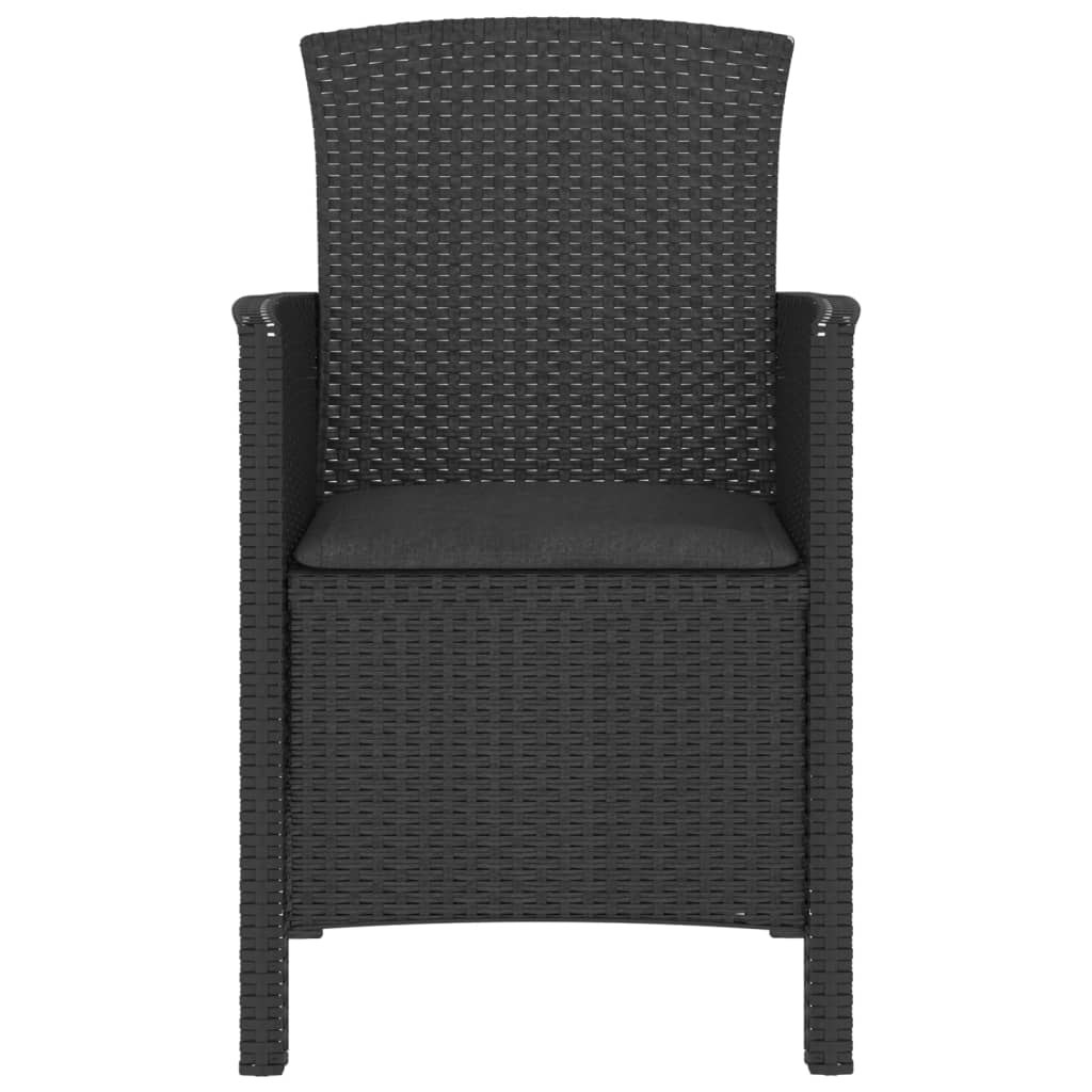 Set mobilier de grădină cu perne, 3 piese, grafit, ratan PP