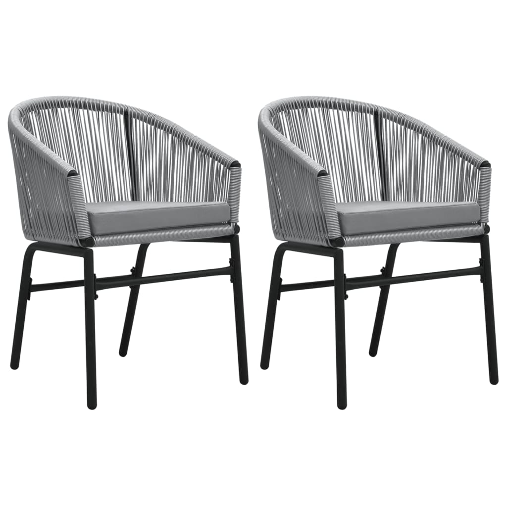 Set mobilier de grădină, 3 piese, gri