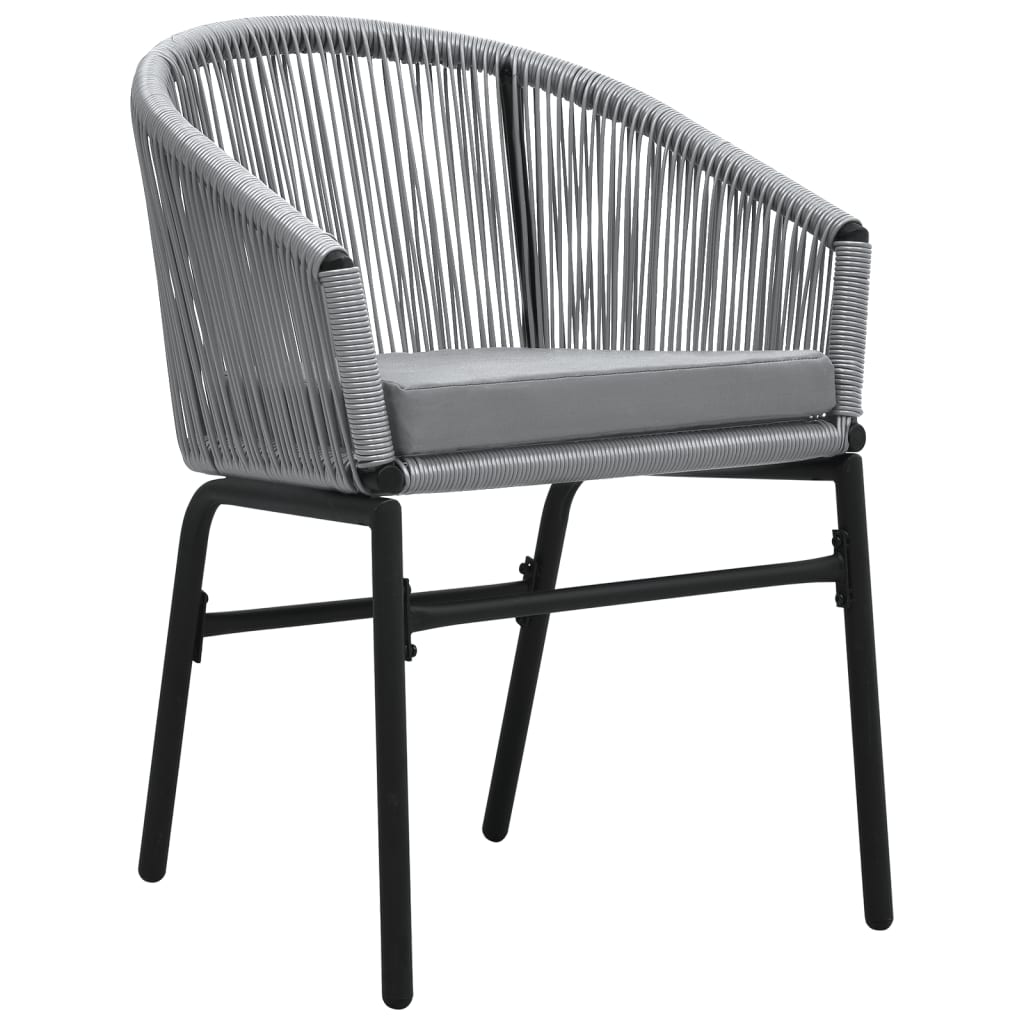 Set mobilier de grădină, 3 piese, gri