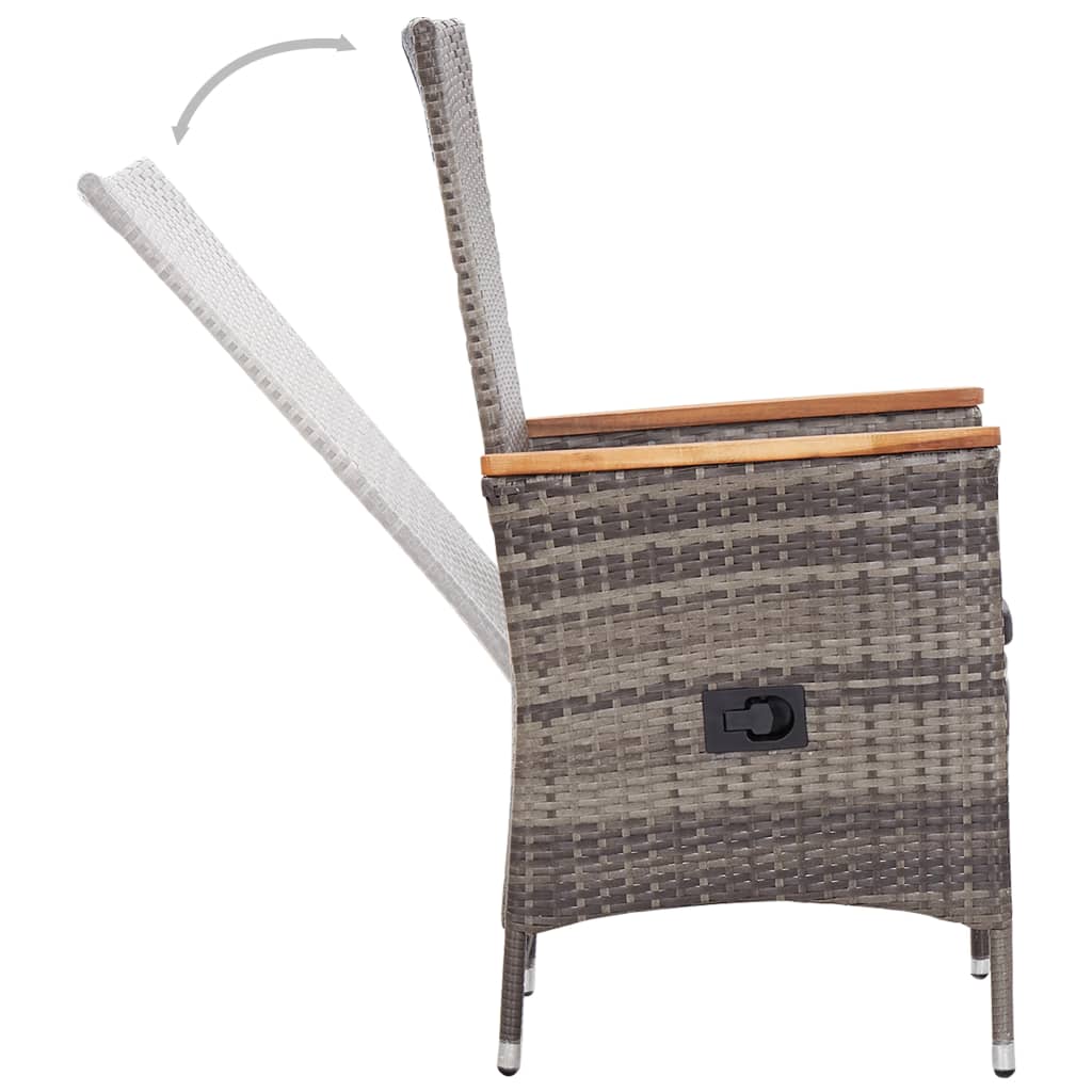 Set mobilier pentru grădină, cu perne, 7 piese, gri