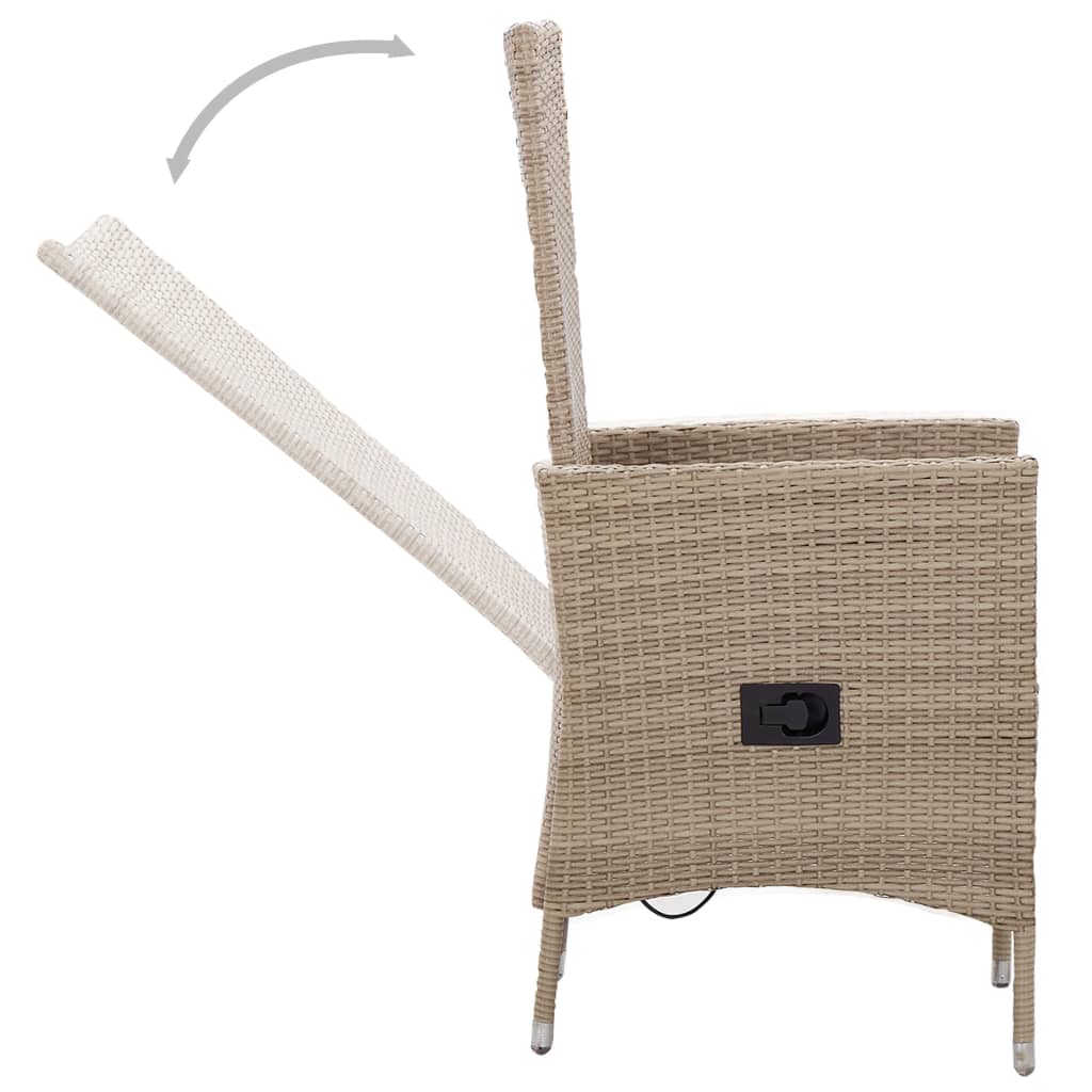Set mobilier pentru grădină, cu perne, 9 piese, bej