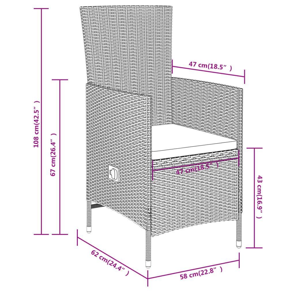 Set mobilier pentru grădină, cu perne, 9 piese, bej
