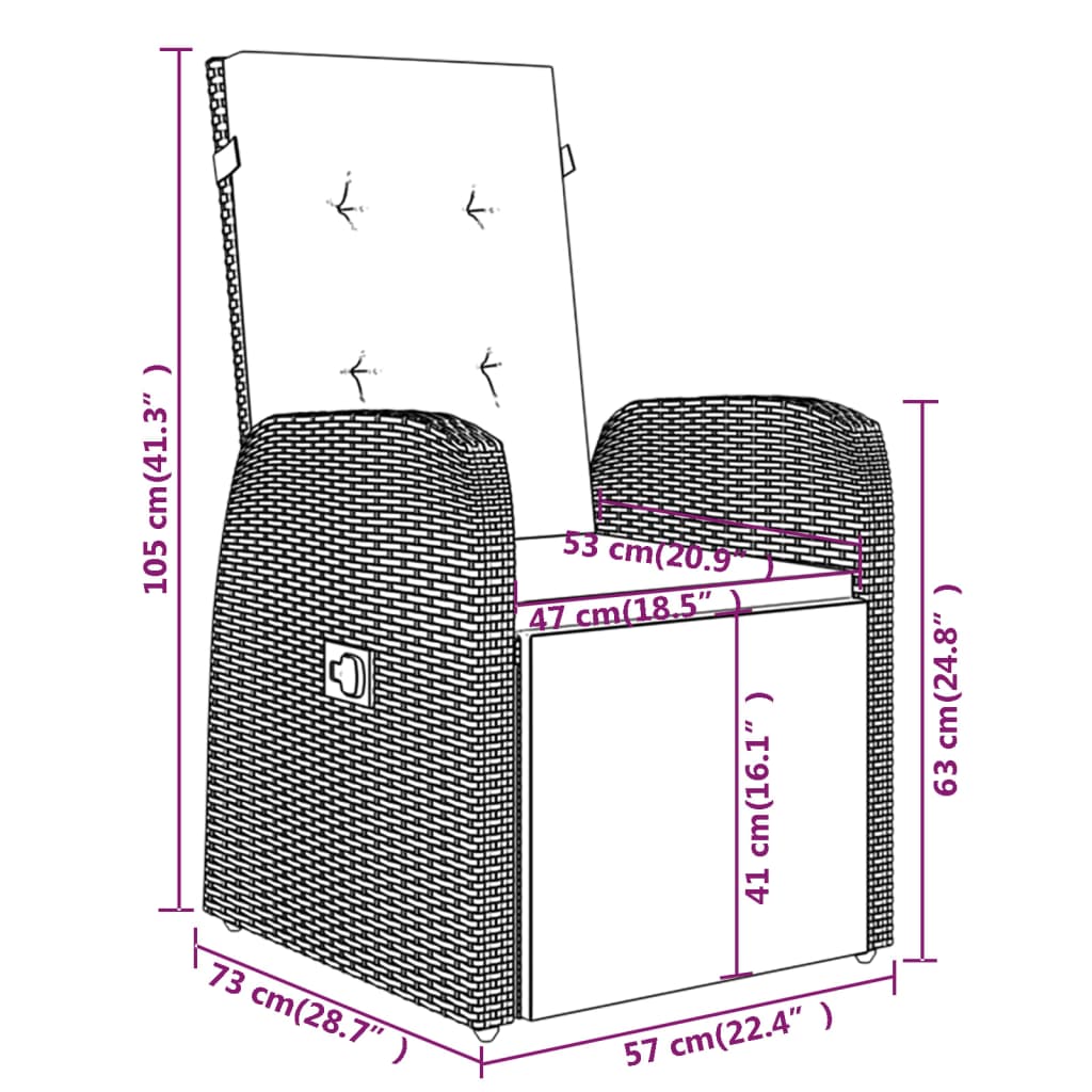Set mobilier pentru grădină, cu perne, 7 piese, gri
