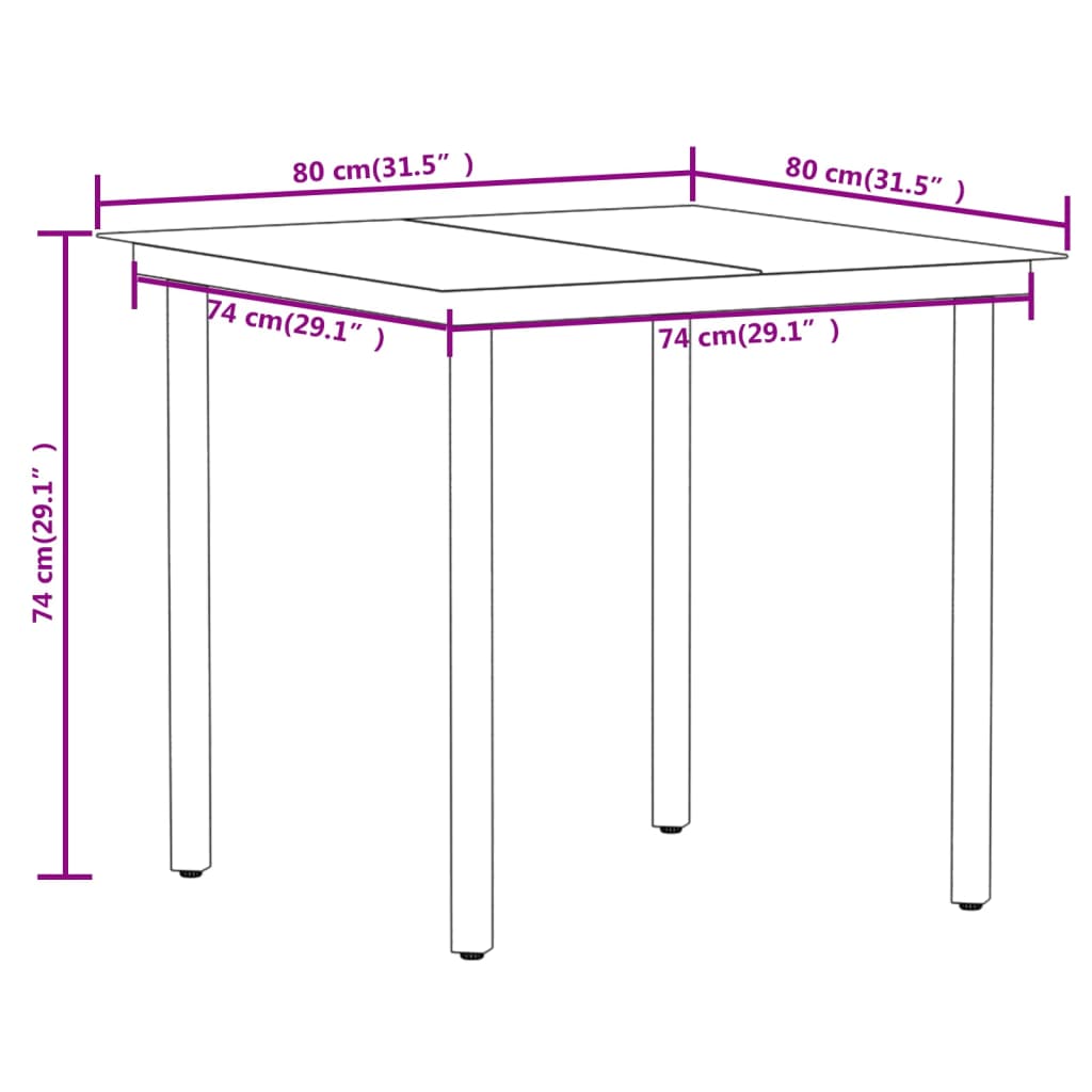 Set mobilier pentru grădină, 3 piese, maro