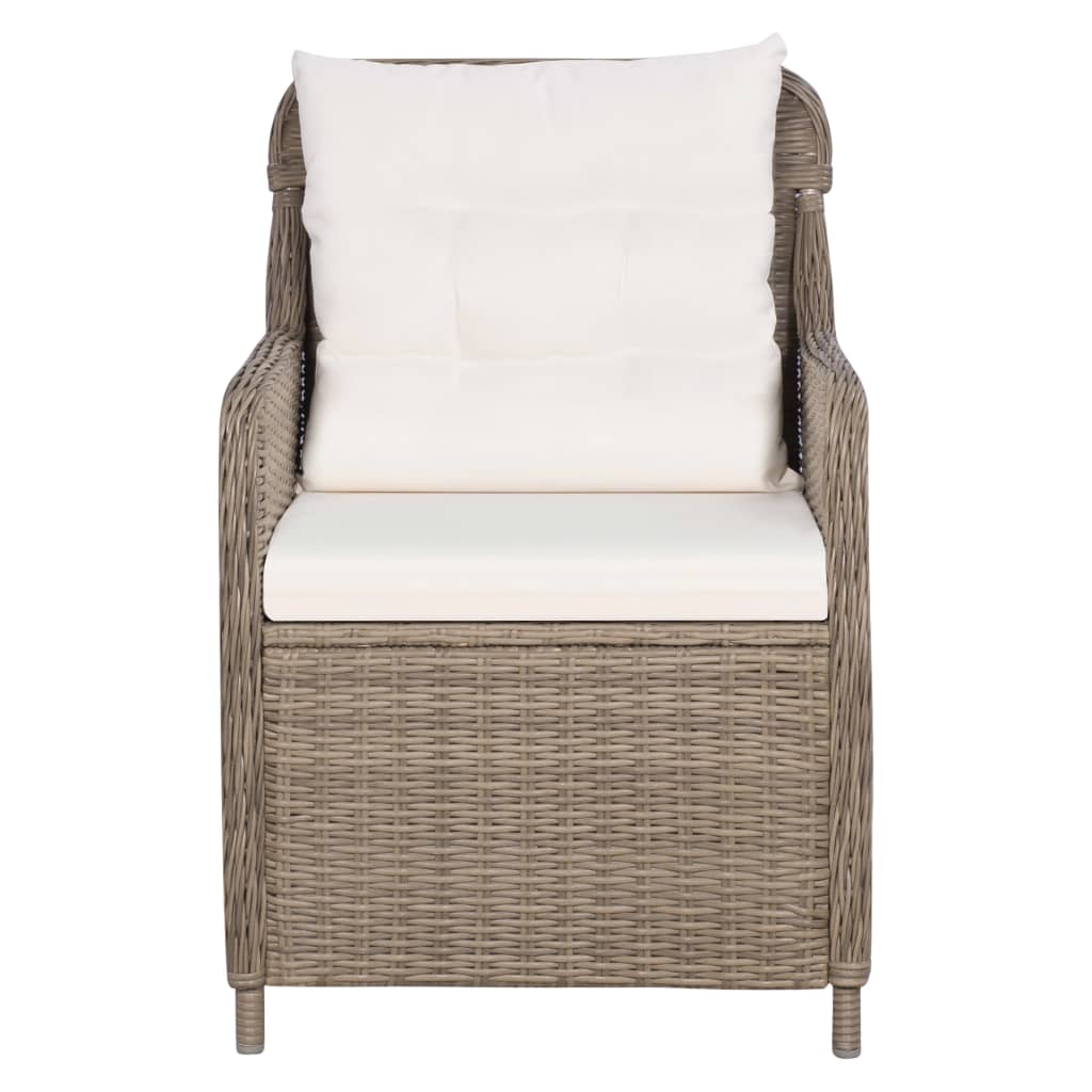 Set mobilier pentru grădină, 3 piese, maro
