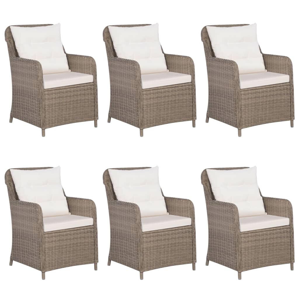 Set de mobilier pentru grădină, 7 piese, maro