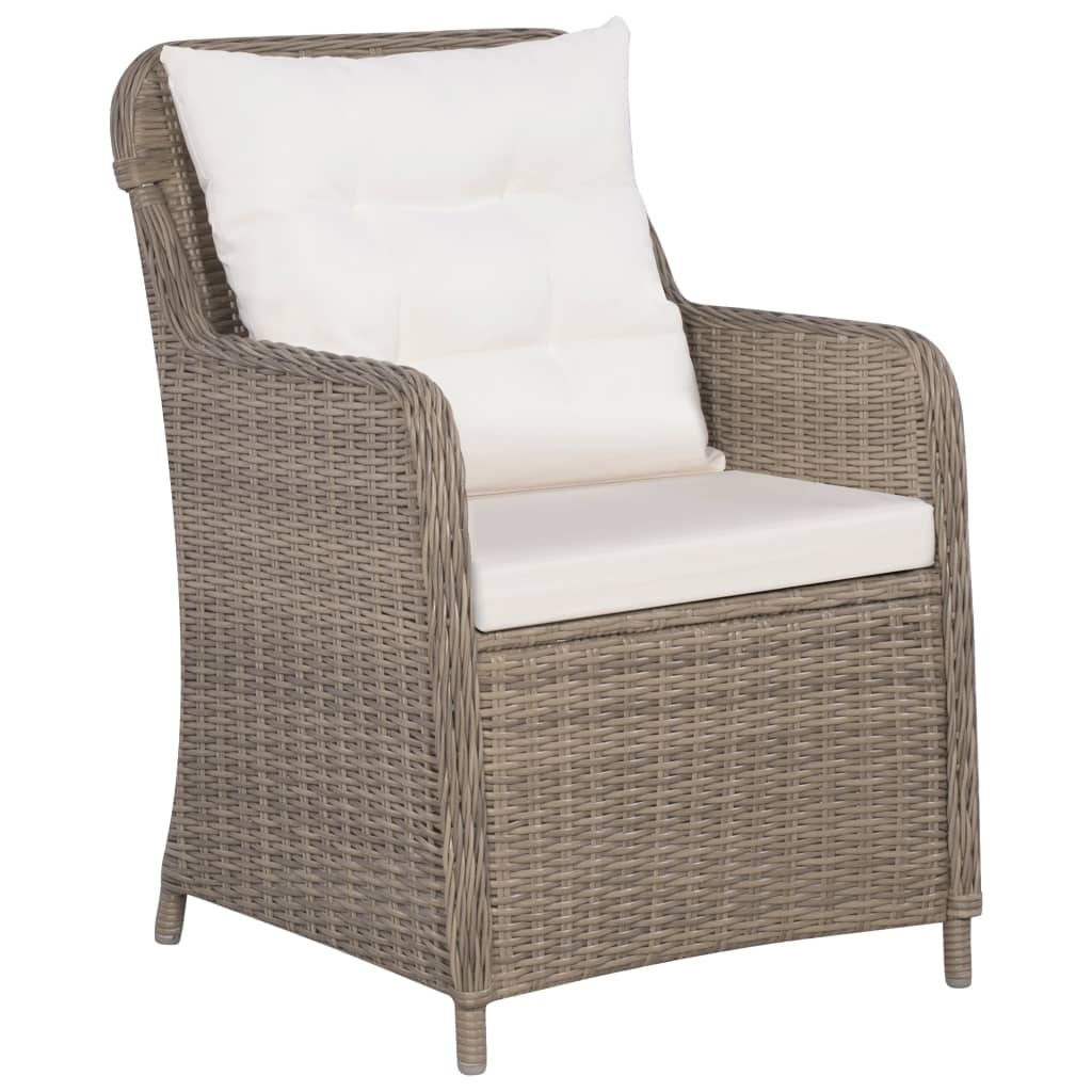 Set de mobilier pentru grădină, 7 piese, maro