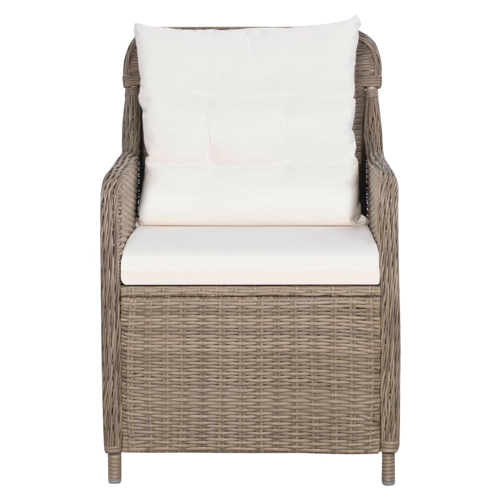 Set de mobilier pentru grădină, 7 piese, maro
