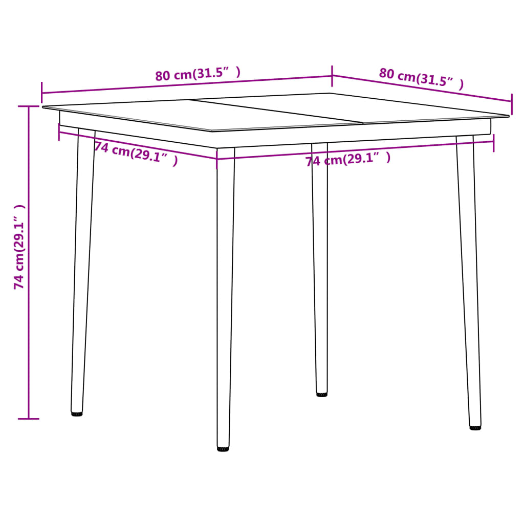 Set de mobilier pentru grădină, 3 piese, negru