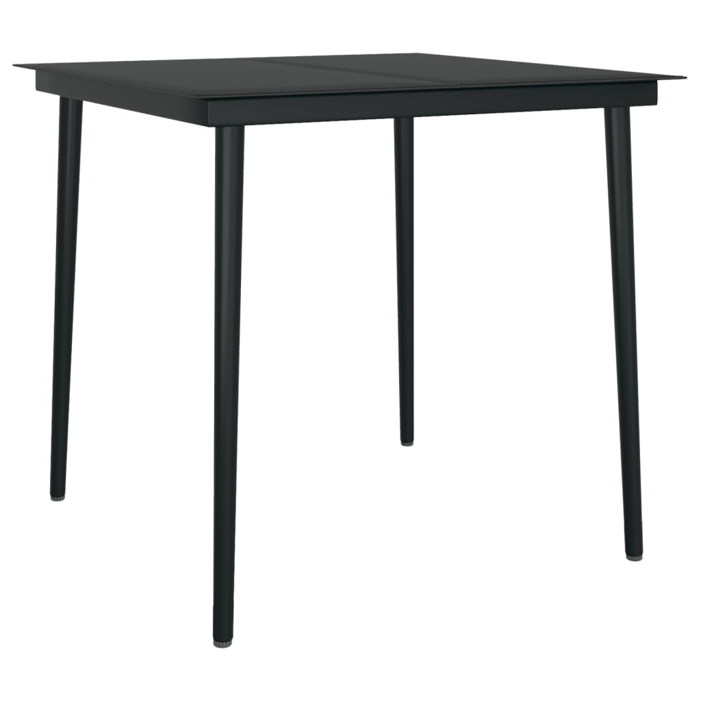 Set de servit masa pentru grădină, 5 piese, negru