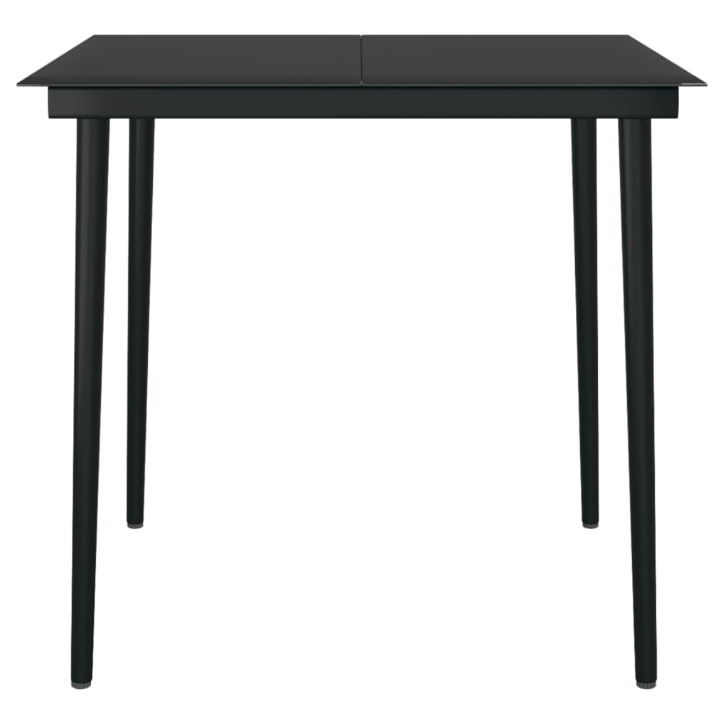 Set de servit masa pentru grădină, 5 piese, negru