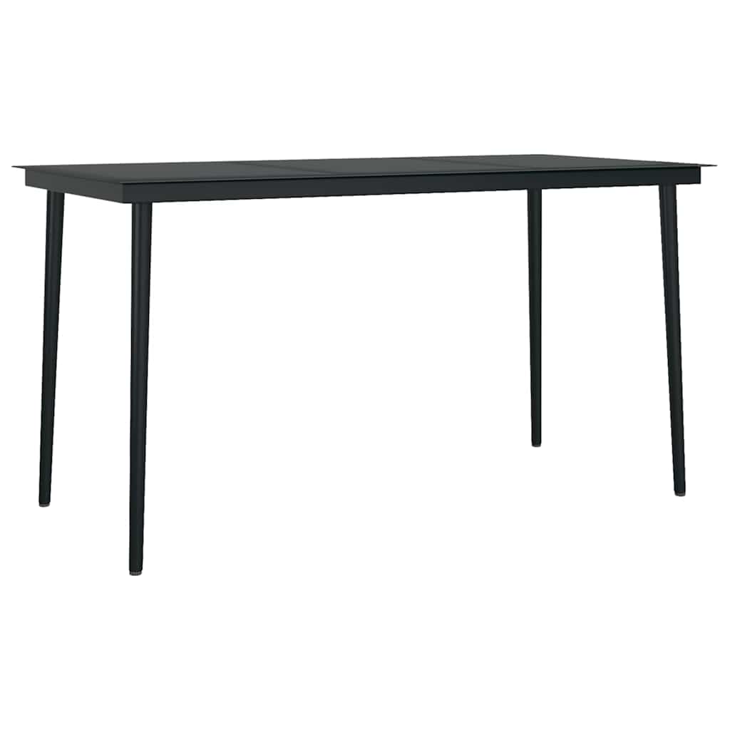 Set de servit masa pentru grădină, 5 piese, negru