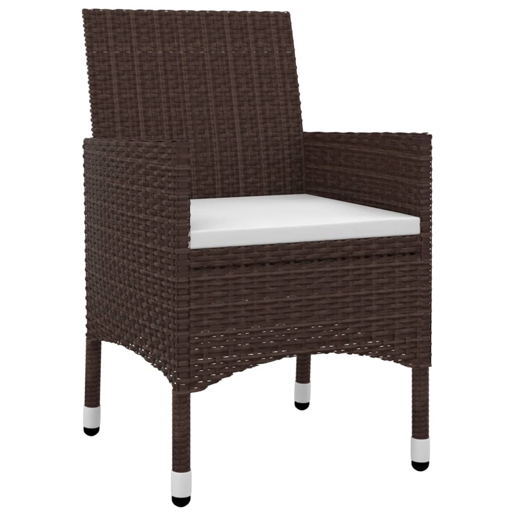 Set mobilier de grădină cu perne, 7 piese, poliratan și sticlă