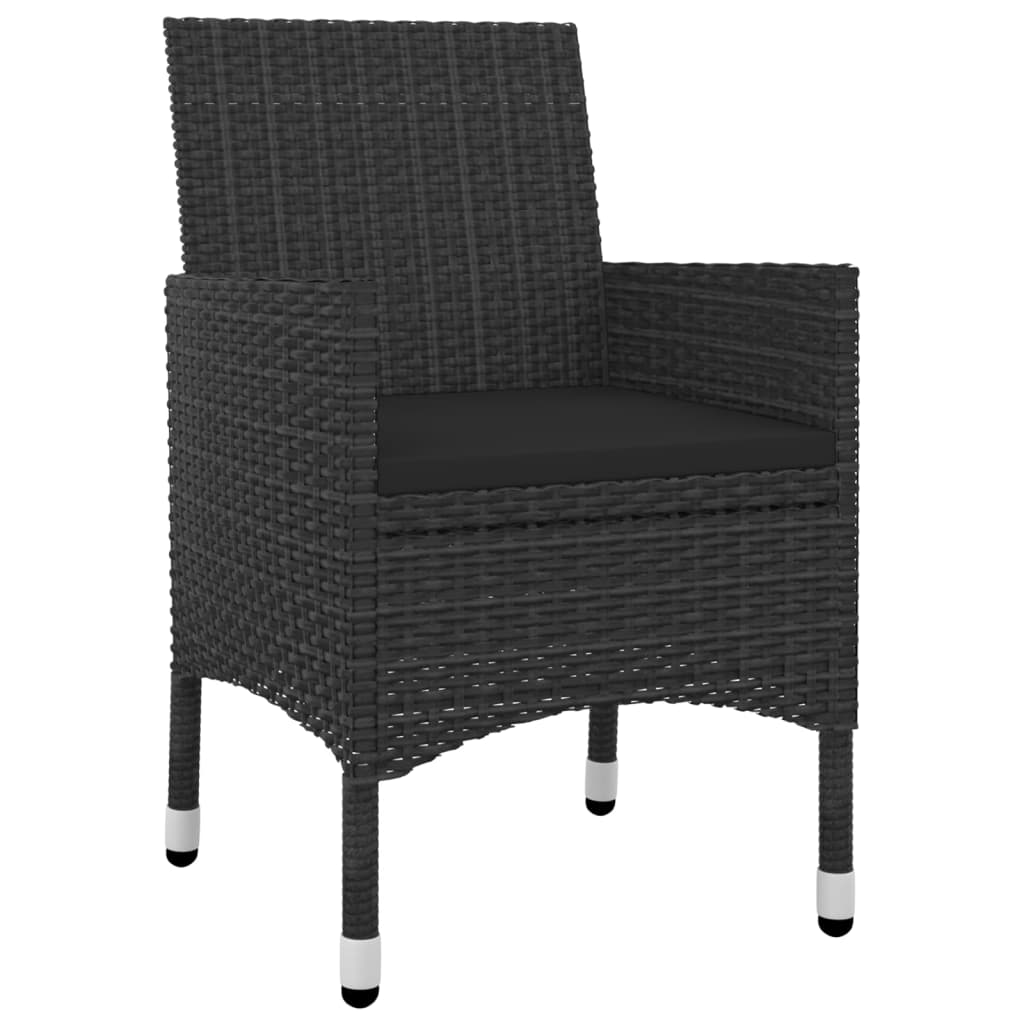 Set mobilier de grădină cu perne, 9 piese, poliratan și sticlă