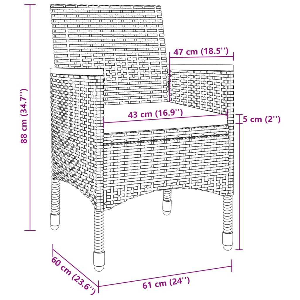 Set mobilier de grădină cu perne 5 piese poliratan & sticlă