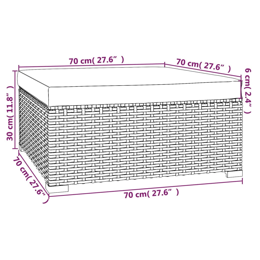 Set mobilier de grădină cu perne, 4 piese, poliratan, gri