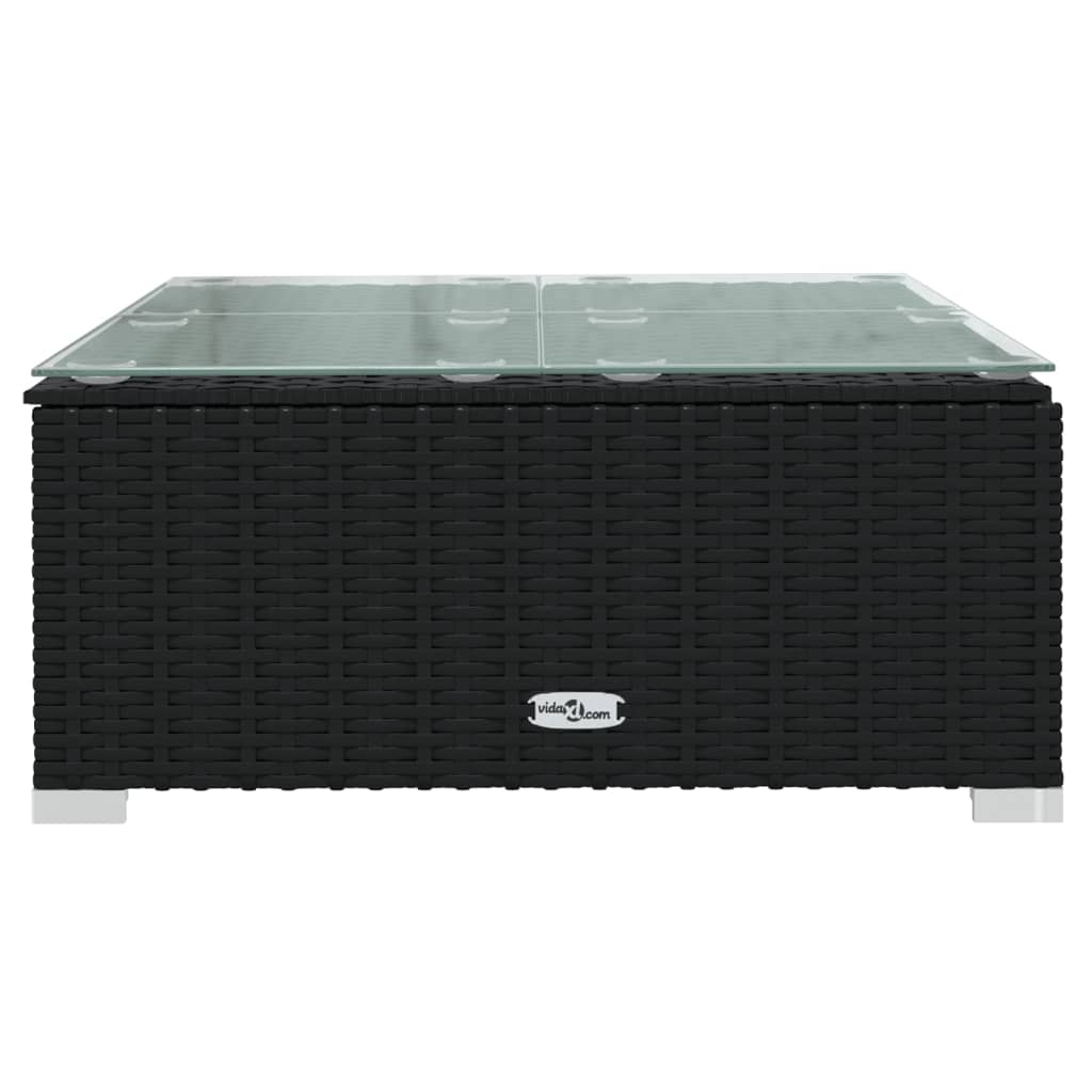 Set mobilier de grădină cu perne, 8 piese, negru, poliratan