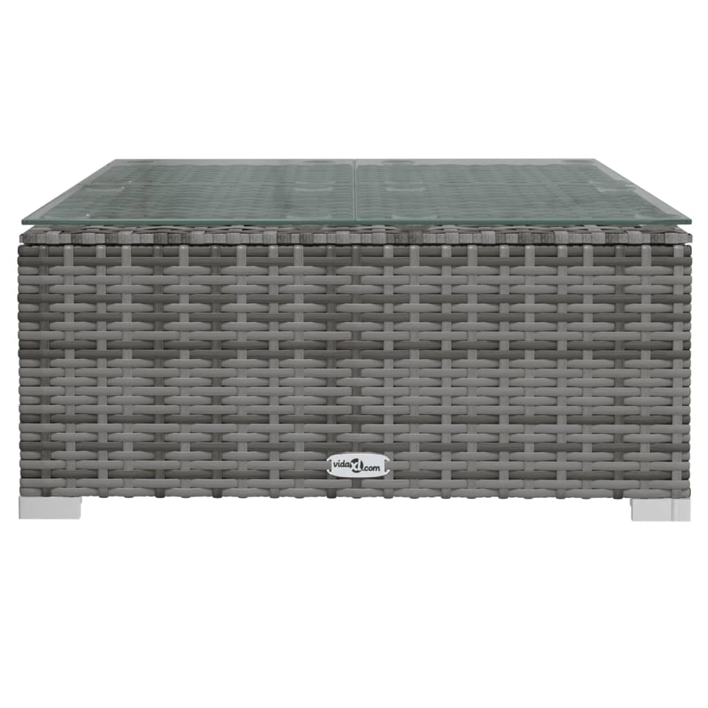 Set mobilier de grădină cu perne, 12 piese, gri, poliratan