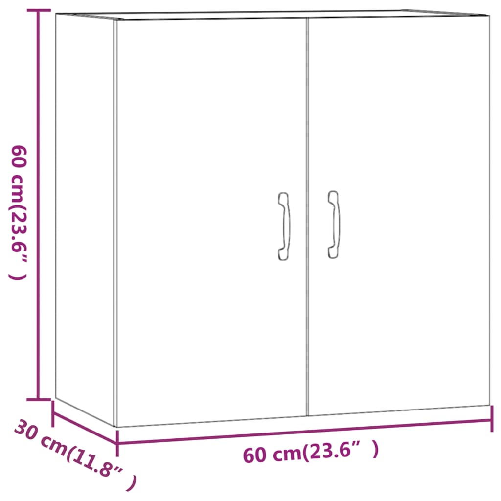 Dulap de perete vidaXL, negru, 60x31x60 cm, lemn prelucrat, 14.4 kg 2 8720287083580 g en hd 7