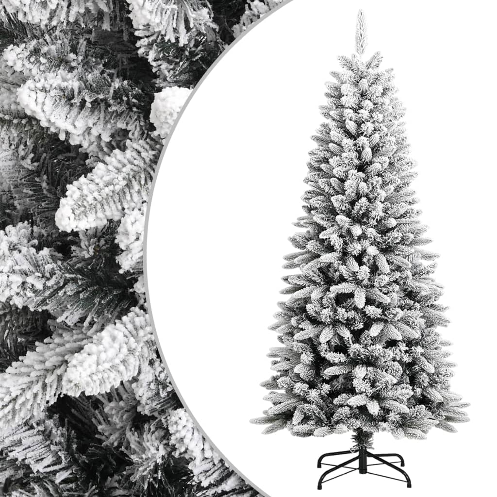 Image of vidaXL Artificial Christmas Tree with Flocked Snow 150 cm PVC&PE