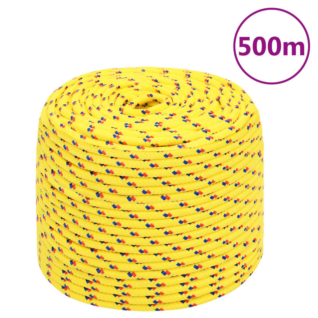 vidaXL Frânghie de barcă, galben, 8 mm, 500 m, polipropilenă
