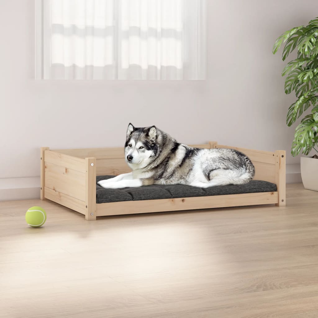 Panier en bois naturel pour chien - 105x75x30 cm