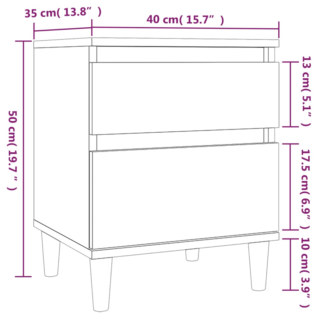 imagem de vidaXL Mesa de cabeceira 40x35x50 cm cinza cimento11