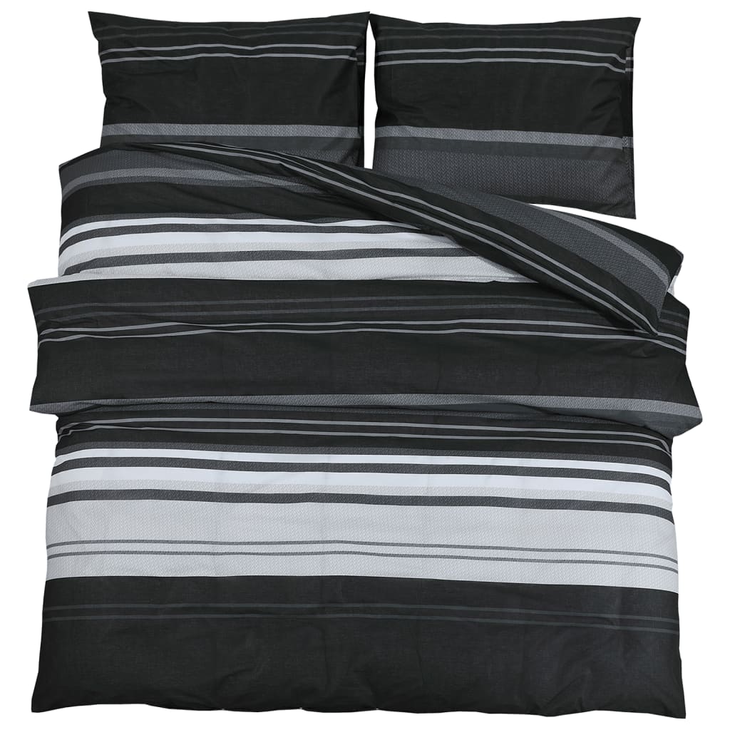  Súprava obliečok čierno-biela 240x220 cm bavlna
