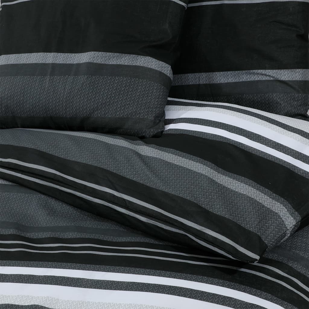  Súprava obliečok na paplón čierno-biela 200x200 cm bavlna