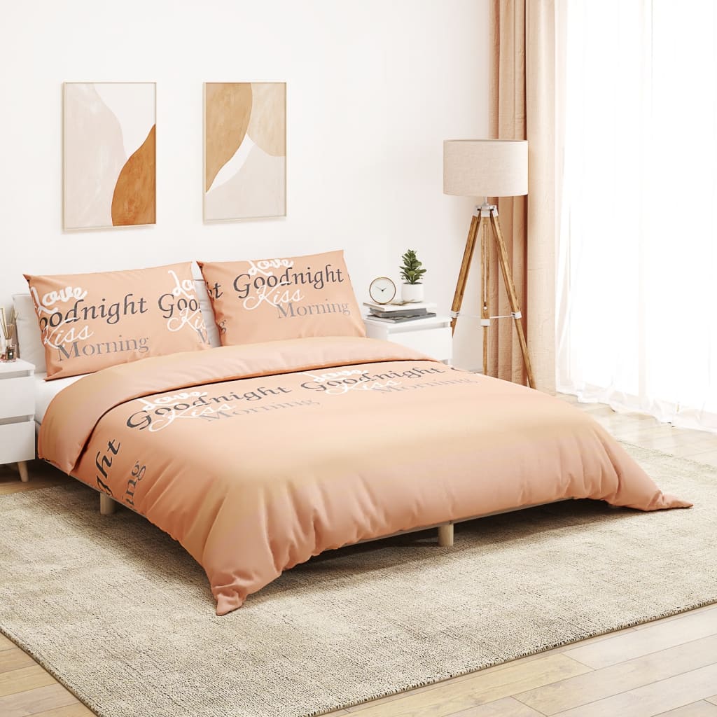 8: vidaXL sengetøj 225x200 cm bomuld lyserød