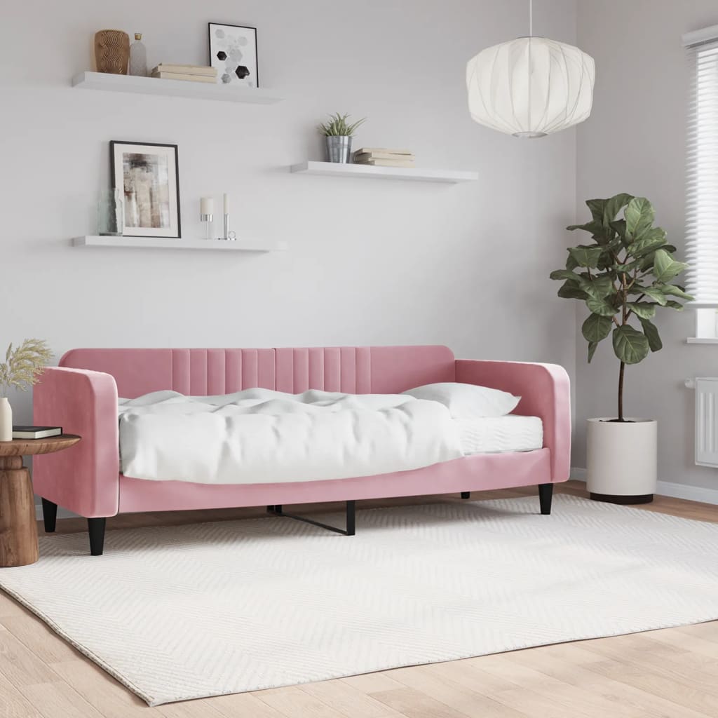 vidaXL daybed med madras 80x200 cm velour pink